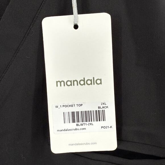 Mandala Scrubs SZ 2XL One Pocket Top NWT Blk Medical Short Sleeve Dental Doctor - Picture 4 of 10